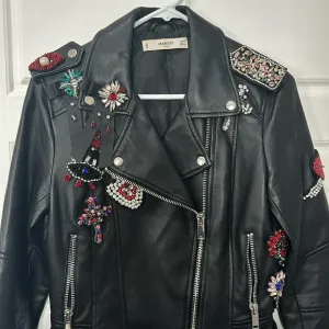 💎 Mango Jeweled Vegan Leather Jacket