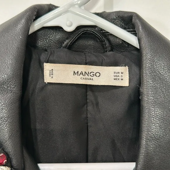 💎 Mango Jeweled Vegan Leather Jacket