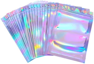 100 Pieces Resealable Smell Proof Bags Foil Pouch Bag Flat Ziplock Bag for Party Favor Food Storage (Green, 4 x 6 Inch)