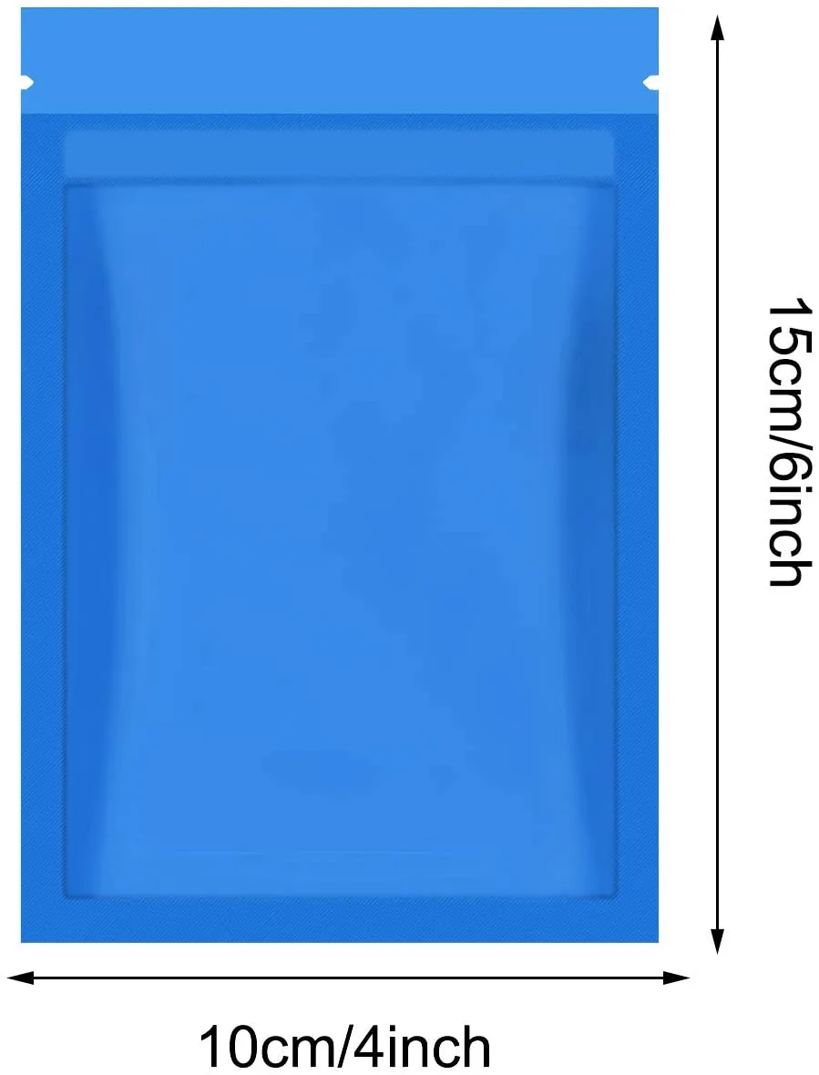 100 Pieces Resealable Smell Proof Bags Foil Pouch Bag Flat Ziplock Bag for Party Favor Food Storage (Green, 4 x 6 Inch)