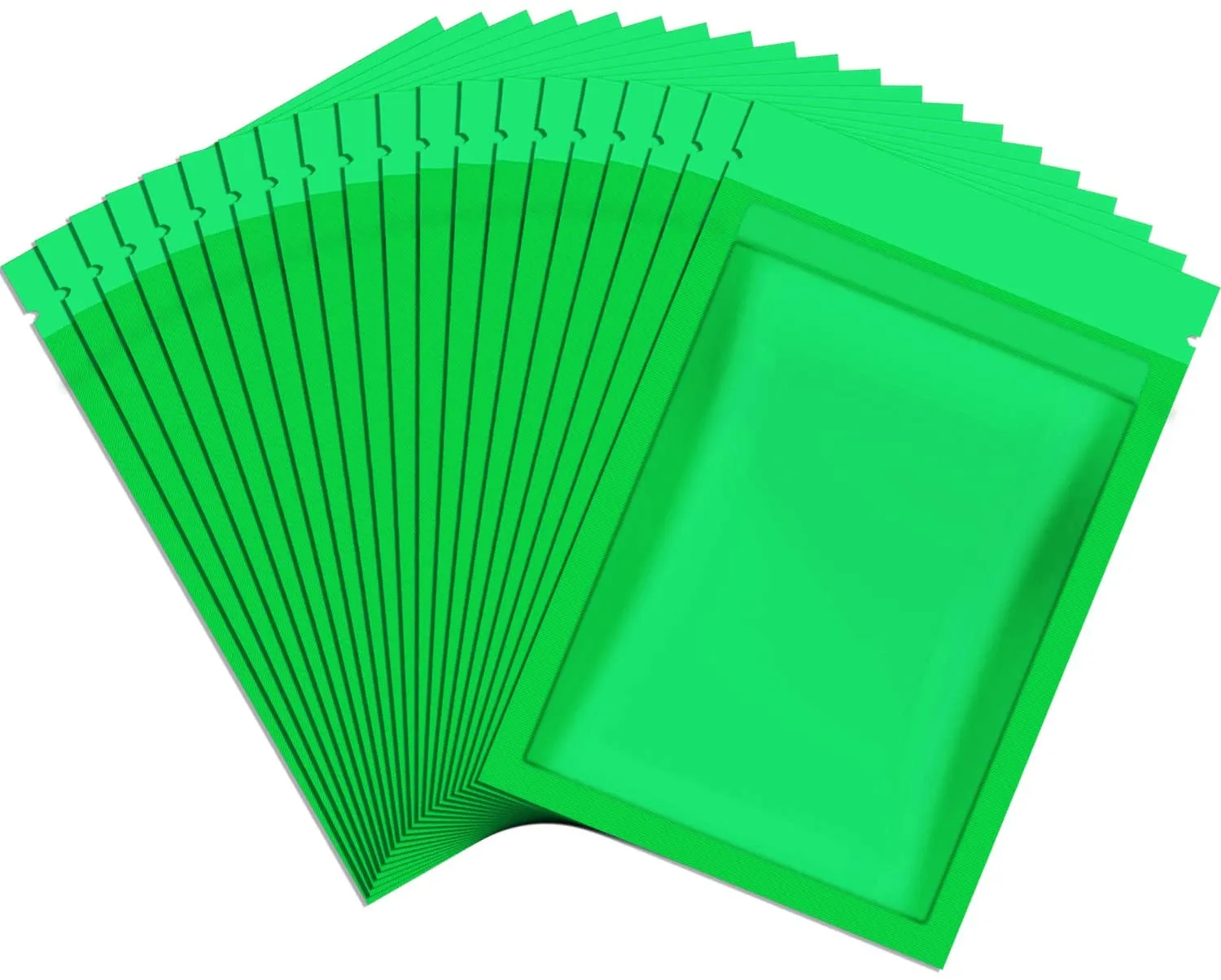 100 Pieces Resealable Smell Proof Bags Foil Pouch Bag Flat Ziplock Bag for Party Favor Food Storage (Green, 4 x 6 Inch)
