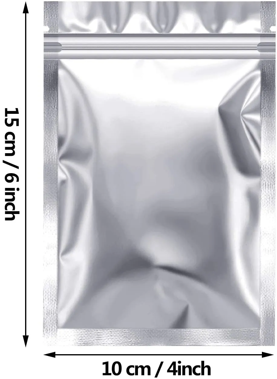 100 Pieces Resealable Smell Proof Bags Foil Pouch Bag Flat Ziplock Bag for Party Favor Food Storage (Green, 4 x 6 Inch)