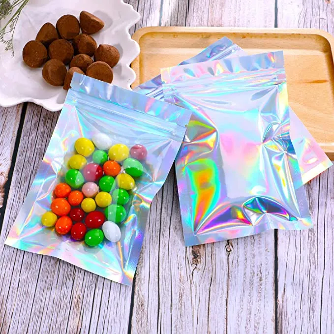 100 Pieces Resealable Smell Proof Bags Foil Pouch Bag Flat Ziplock Bag for Party Favor Food Storage (Green, 4 x 6 Inch)