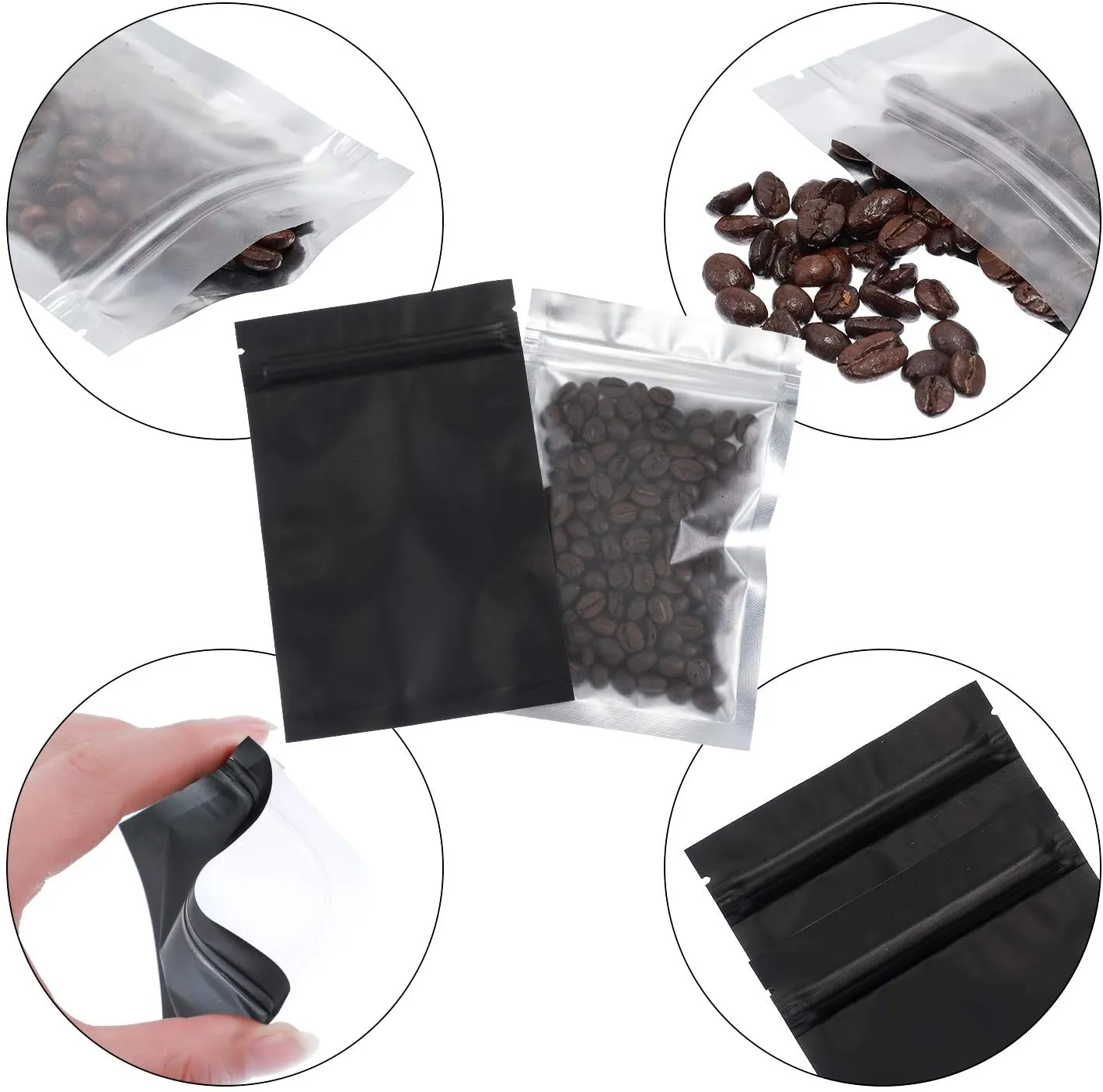 100 Pieces Resealable Smell Proof Bags Foil Pouch Bag Flat Ziplock Bag for Party Favor Food Storage (Green, 4 x 6 Inch)