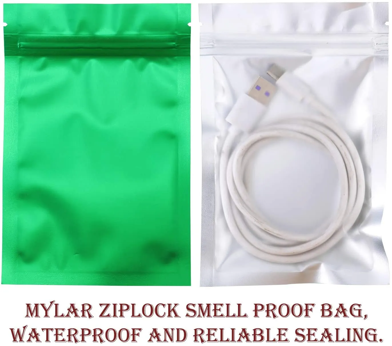 100 Pieces Resealable Smell Proof Bags Foil Pouch Bag Flat Ziplock Bag for Party Favor Food Storage (Green, 4 x 6 Inch)