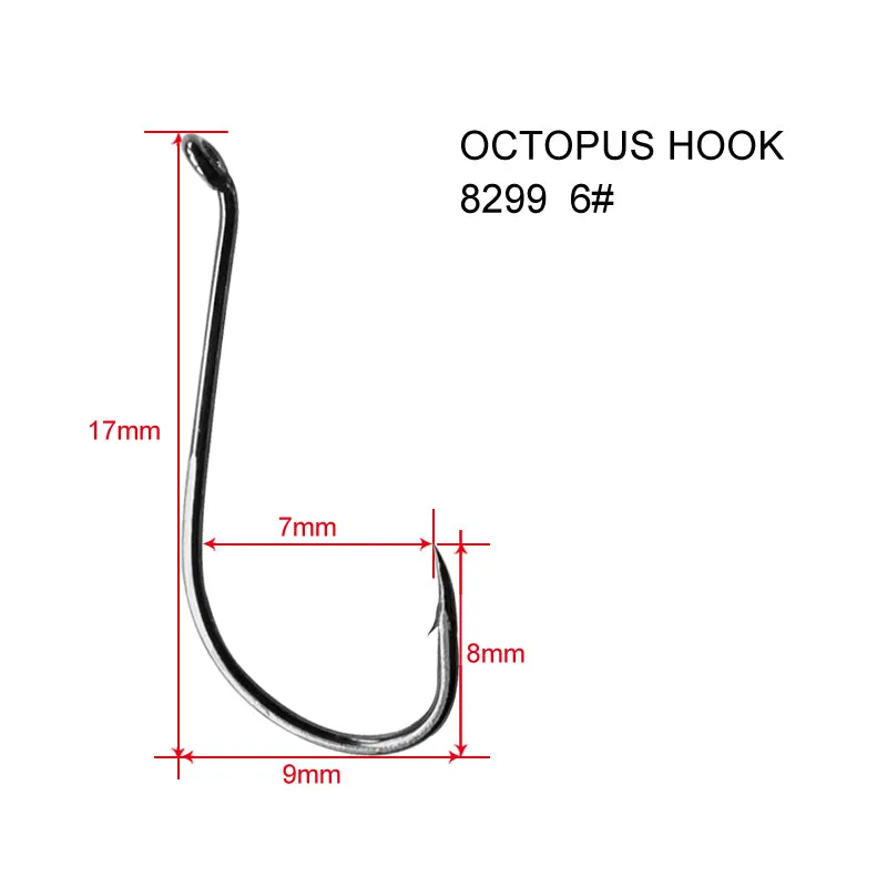 100 X Chemically Sharpened Octopus Hooks at Size 6# Fishing Tackle