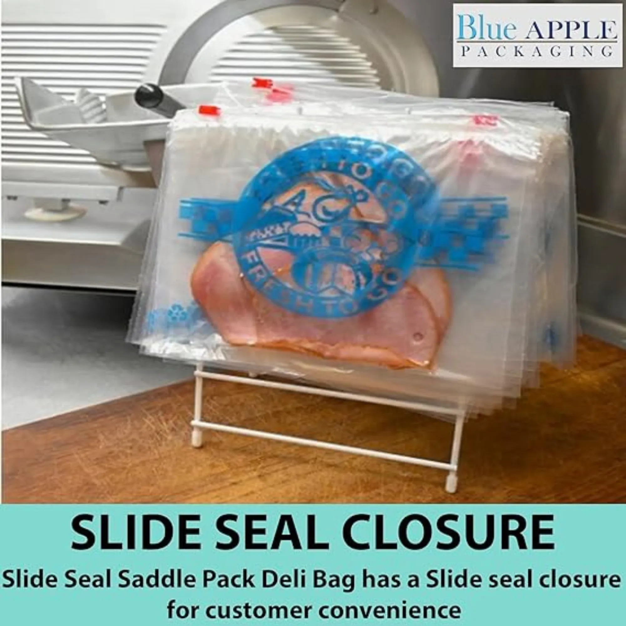 10.5X8 inches Deli Bags Slide Seal Printed Fresh To Go One Color 1 Mil LDPE