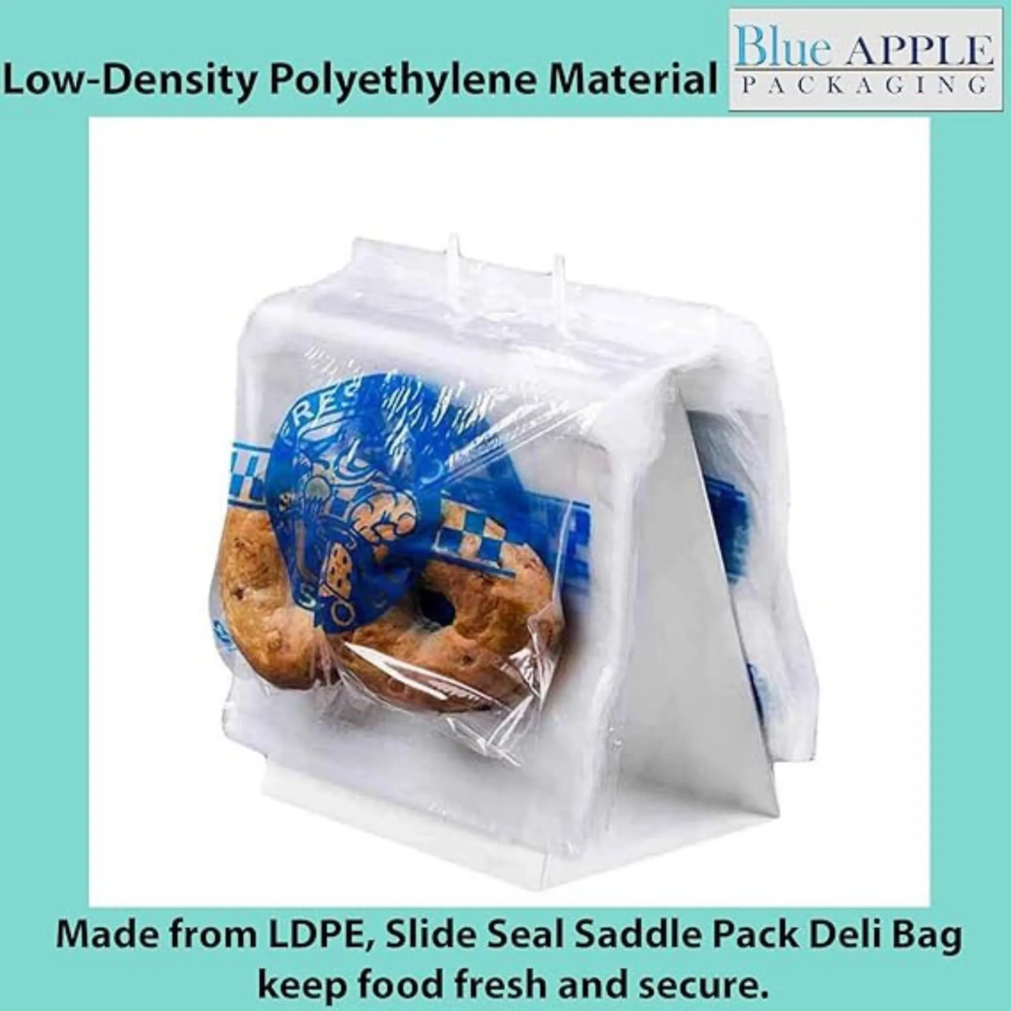 10.5X8 inches Deli Bags Slide Seal Printed Fresh To Go One Color 1 Mil LDPE