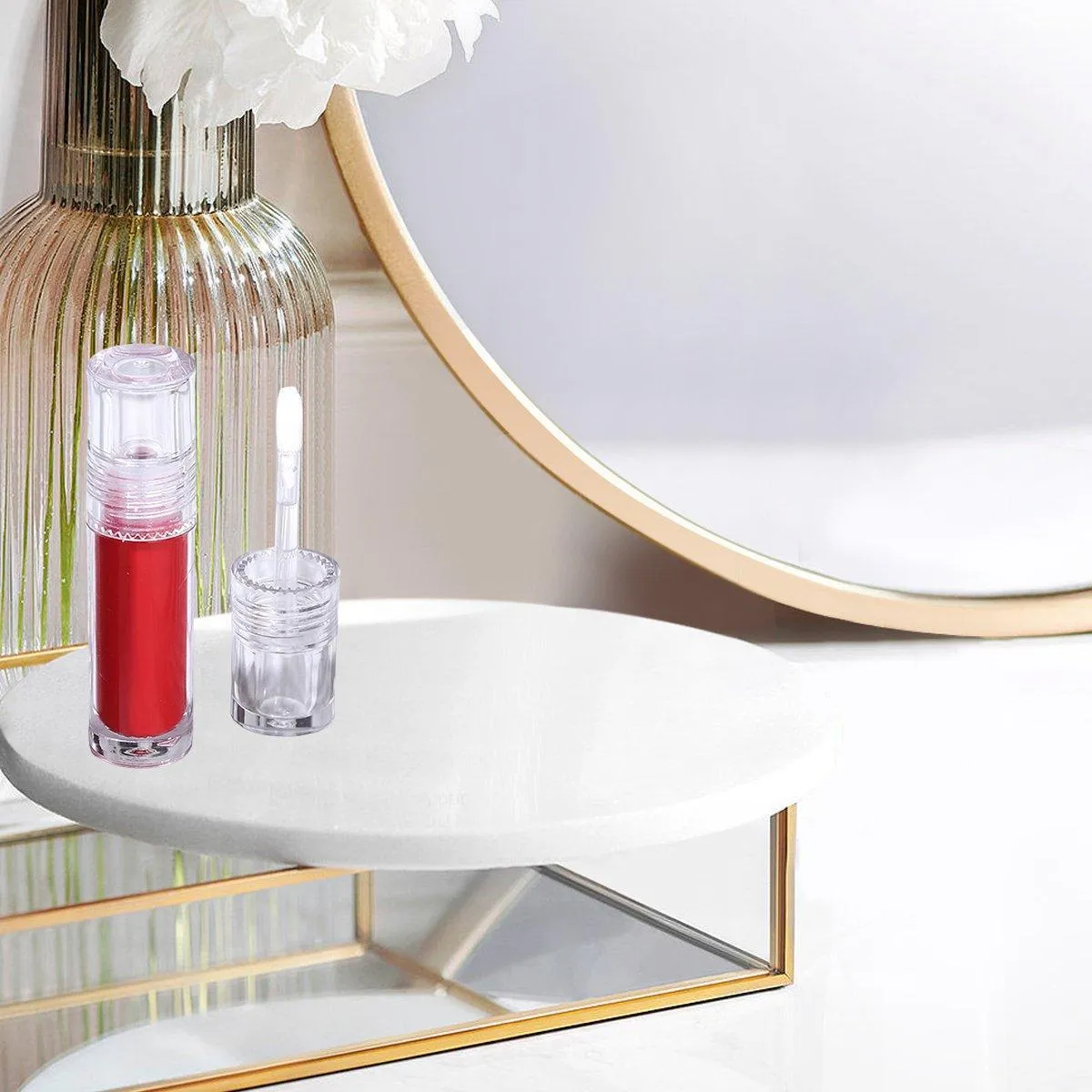 10pcs 3ml Transparent Lip Gloss Tubes Small Capacity Lip Glaze Containers