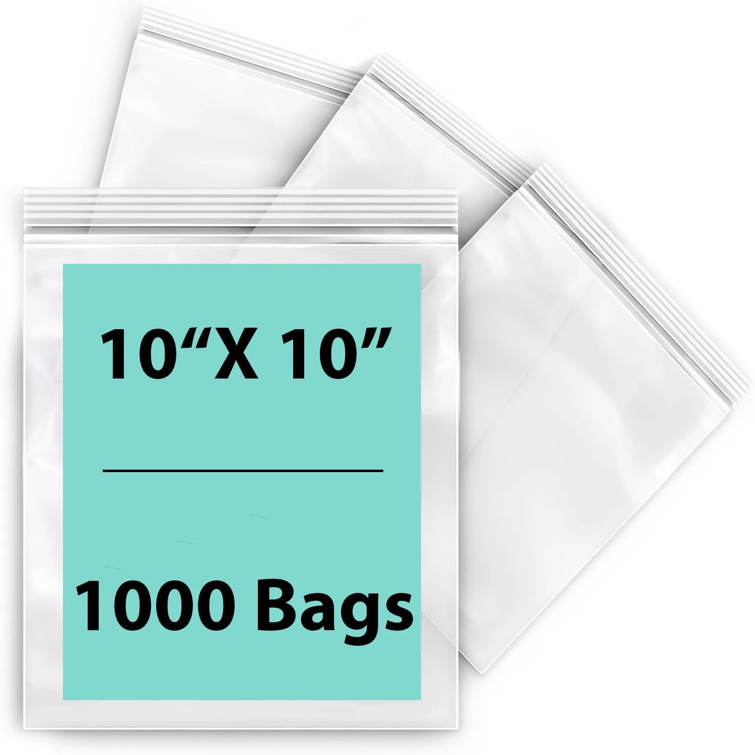 10X10 inches Reclosable Single Line Zipper Poly Bags 4 Mil (LDPE)