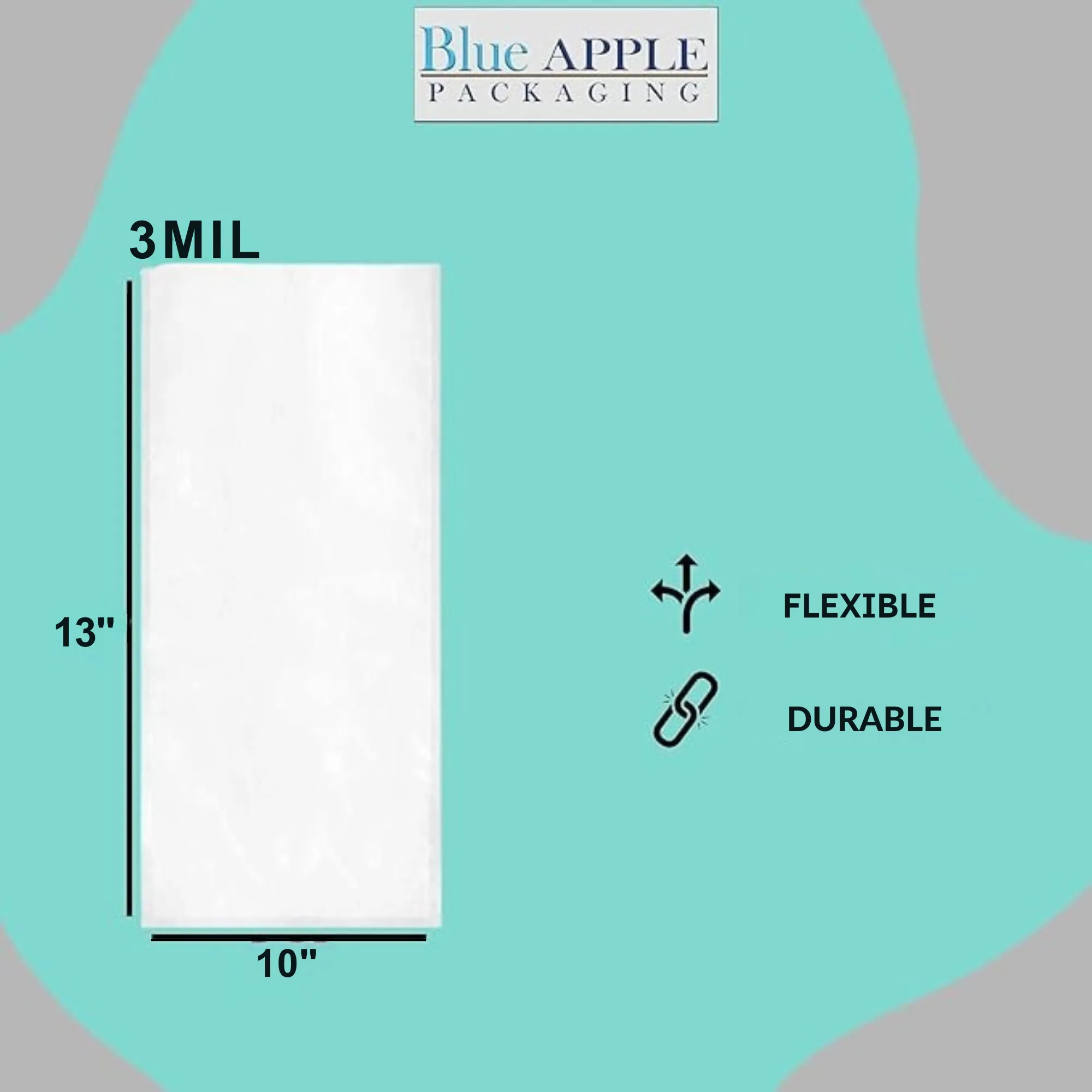 10X13 inches Vacuum Pouches Laminated 3 Mil Poly-Nylon (PN)