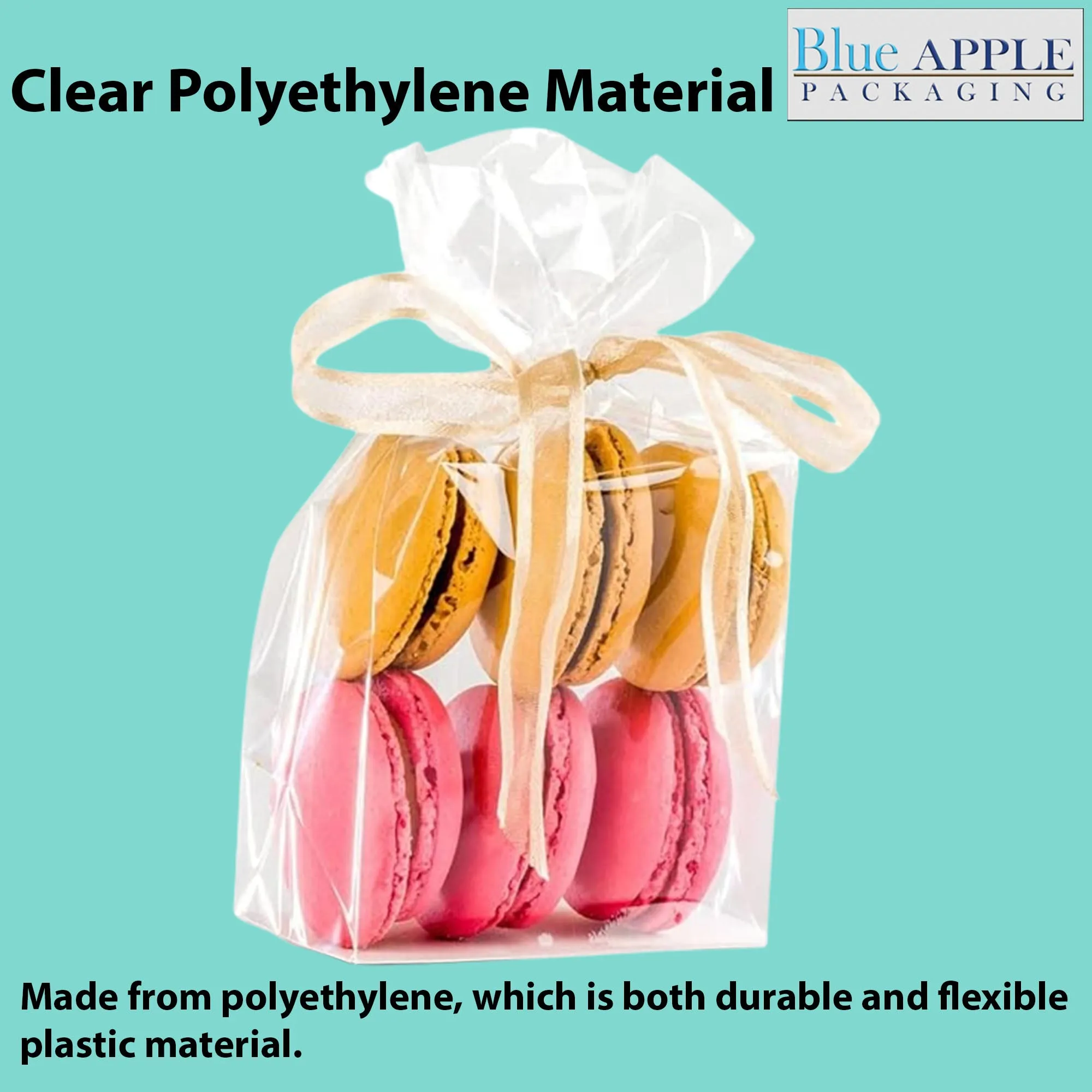 10X8X24 inches Gusseted Poly Bags Clear 2 Mil Low Density LDPE
