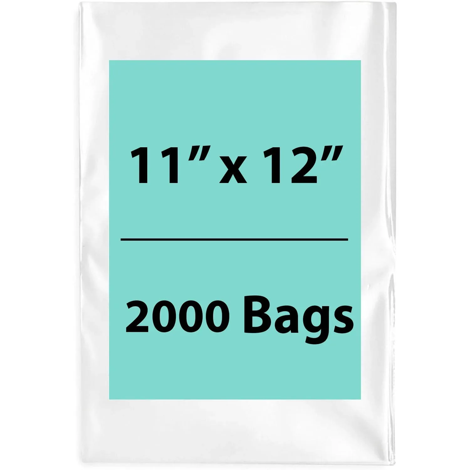 11X12 inches Clear Flat Poly Bags 1.5Mil Open Top (LDPE)