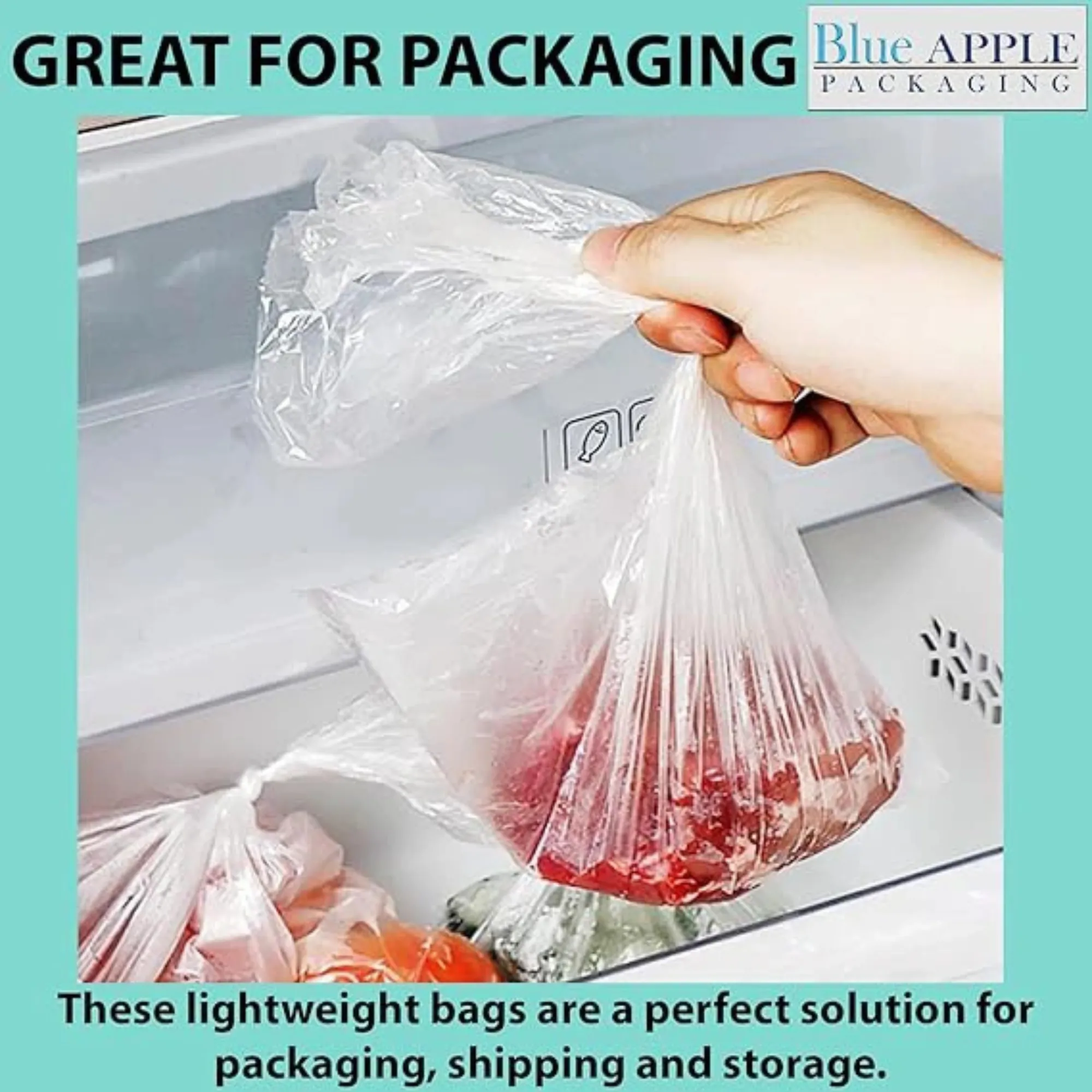 11X14 inches Utility Storage Poly Bags on a Roll 0.5 mil HDPE