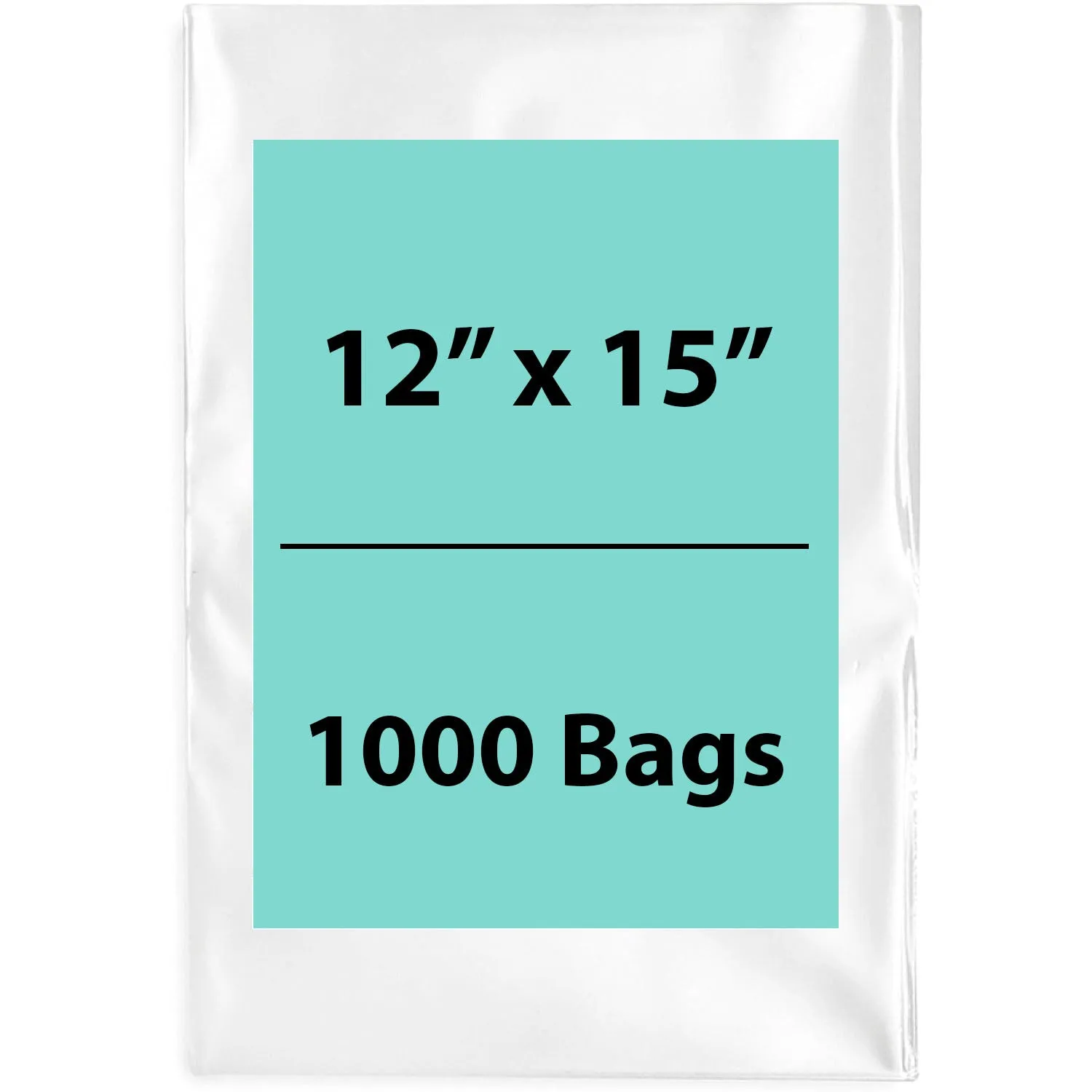 12X15 inches Clear Flat Poly Bags 1.5Mil Open Top (LDPE)
