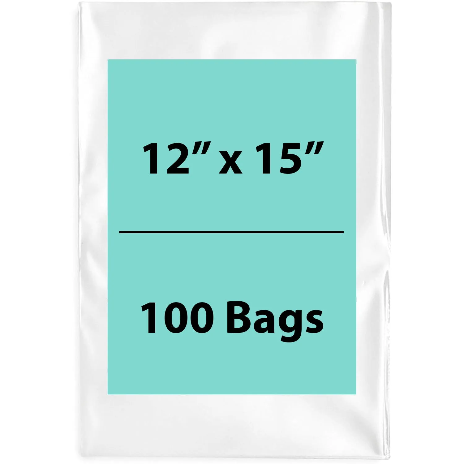 12X15 inches Clear Flat Poly Bags 1.5Mil Open Top (LDPE)