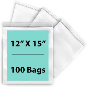 12X15 inches Reclosable Single Line Zipper Poly Bags 4 Mil (LDPE)