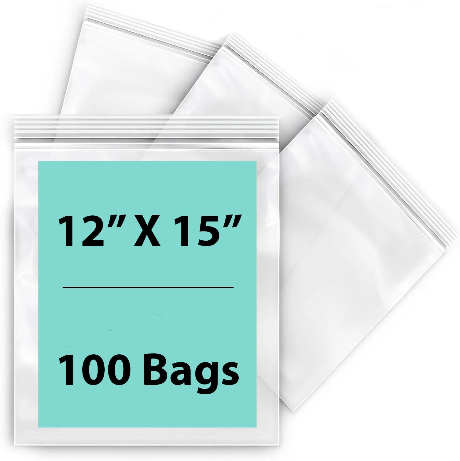 12X15 inches Reclosable Single Line Zipper Poly Bags 4 Mil (LDPE)