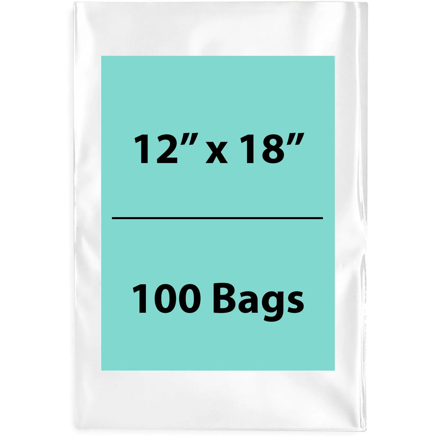 12X18 inches Clear Flat Poly Bags 1Mil Open Top (LLDPE)