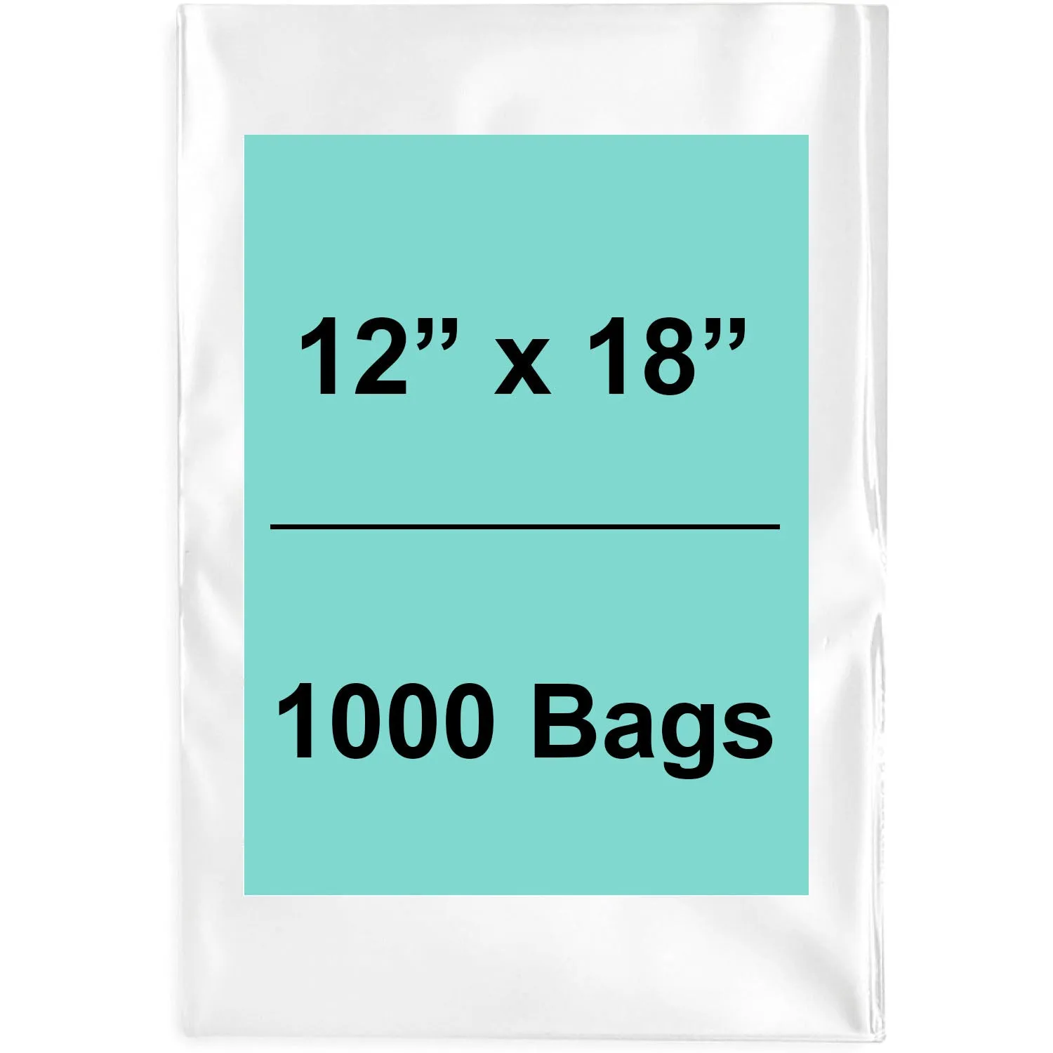 12X18 inches Clear Flat Poly Bags 1Mil Open Top (LLDPE)