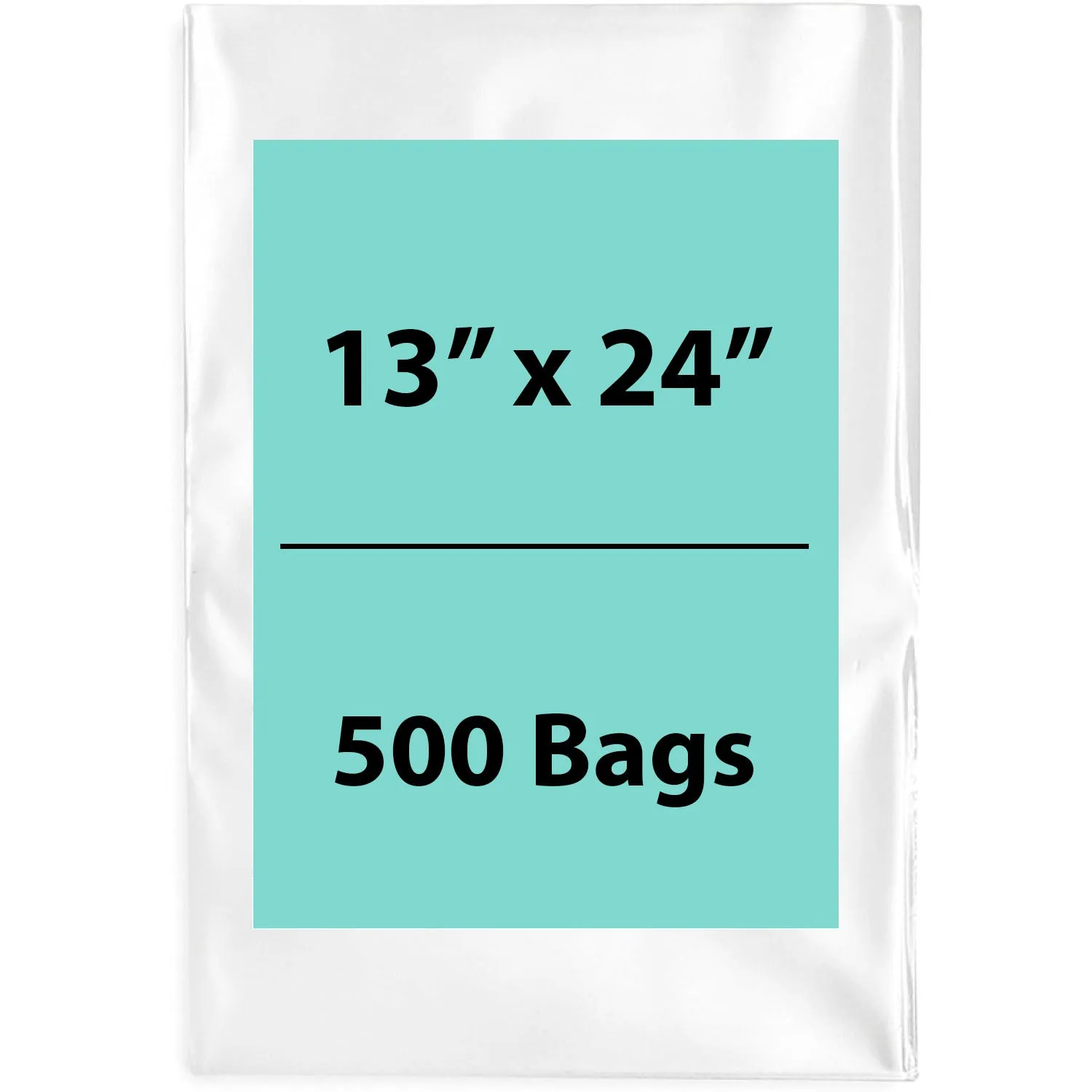 13X24 inches Clear Flat Poly Bags 2Mil Open Top (LDPE)