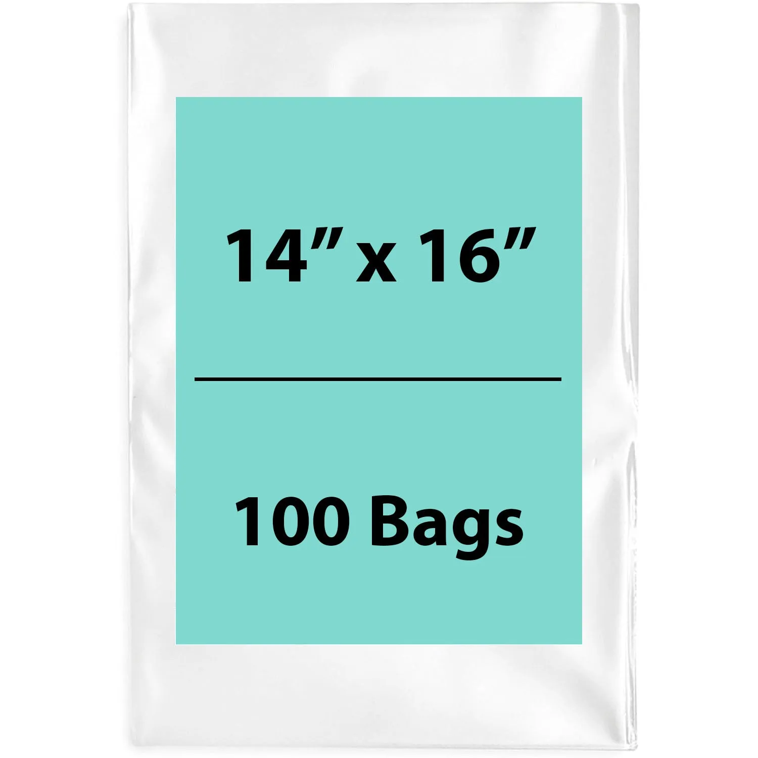 14X16 inches Clear Flat Poly Bags 2Mil Open Top (LDPE)