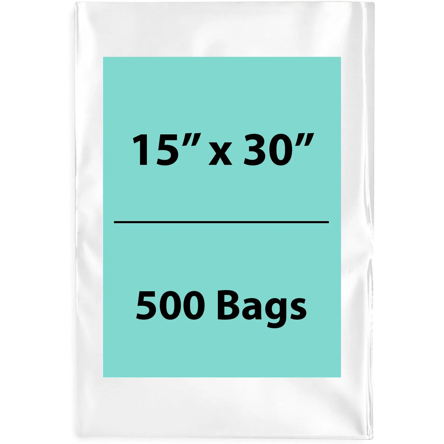 15X30 inches Clear Flat Poly Bags 1.5Mil Open Top (LDPE)