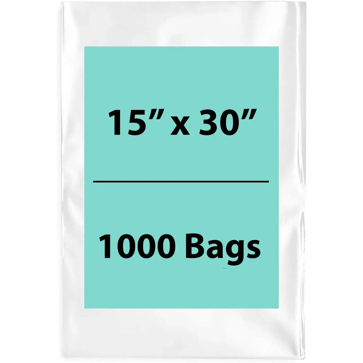 15X30 inches Clear Flat Poly Bags 1.5Mil Open Top (LDPE)