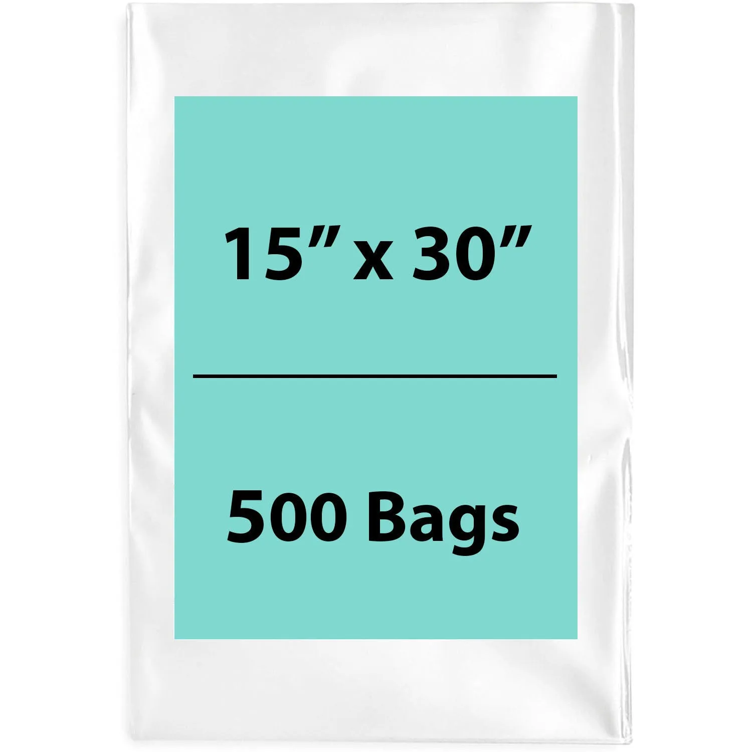 15X30 inches Clear Flat Poly Bags 2Mil Open Top (LDPE)