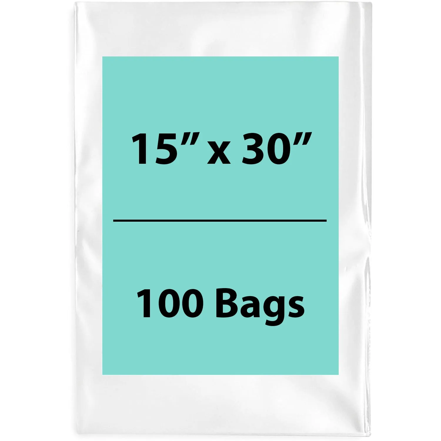 15X30 inches Clear Flat Poly Bags 2Mil Open Top (LDPE)