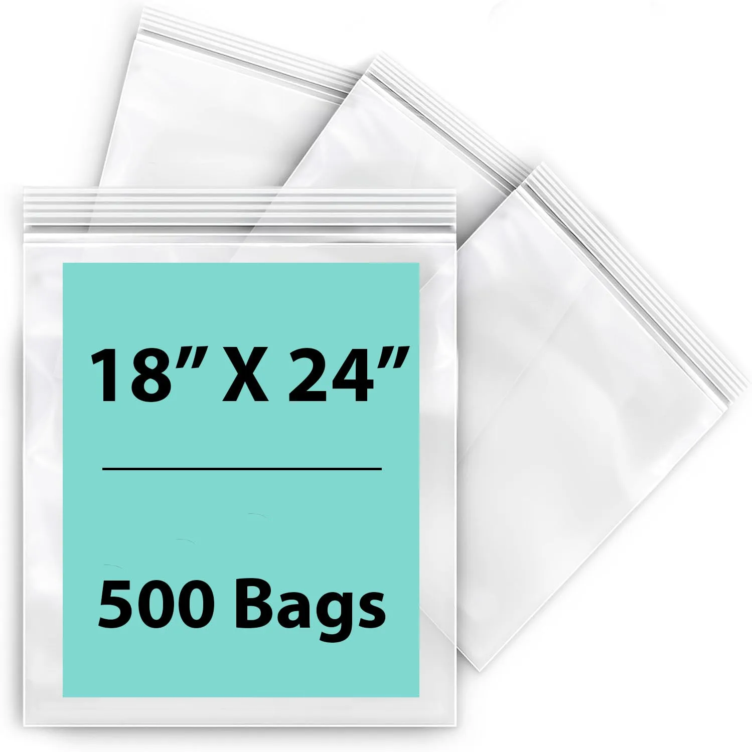 18X24 inches Reclosable Single Line Zipper Poly Bags 2 Mil (LDPE)