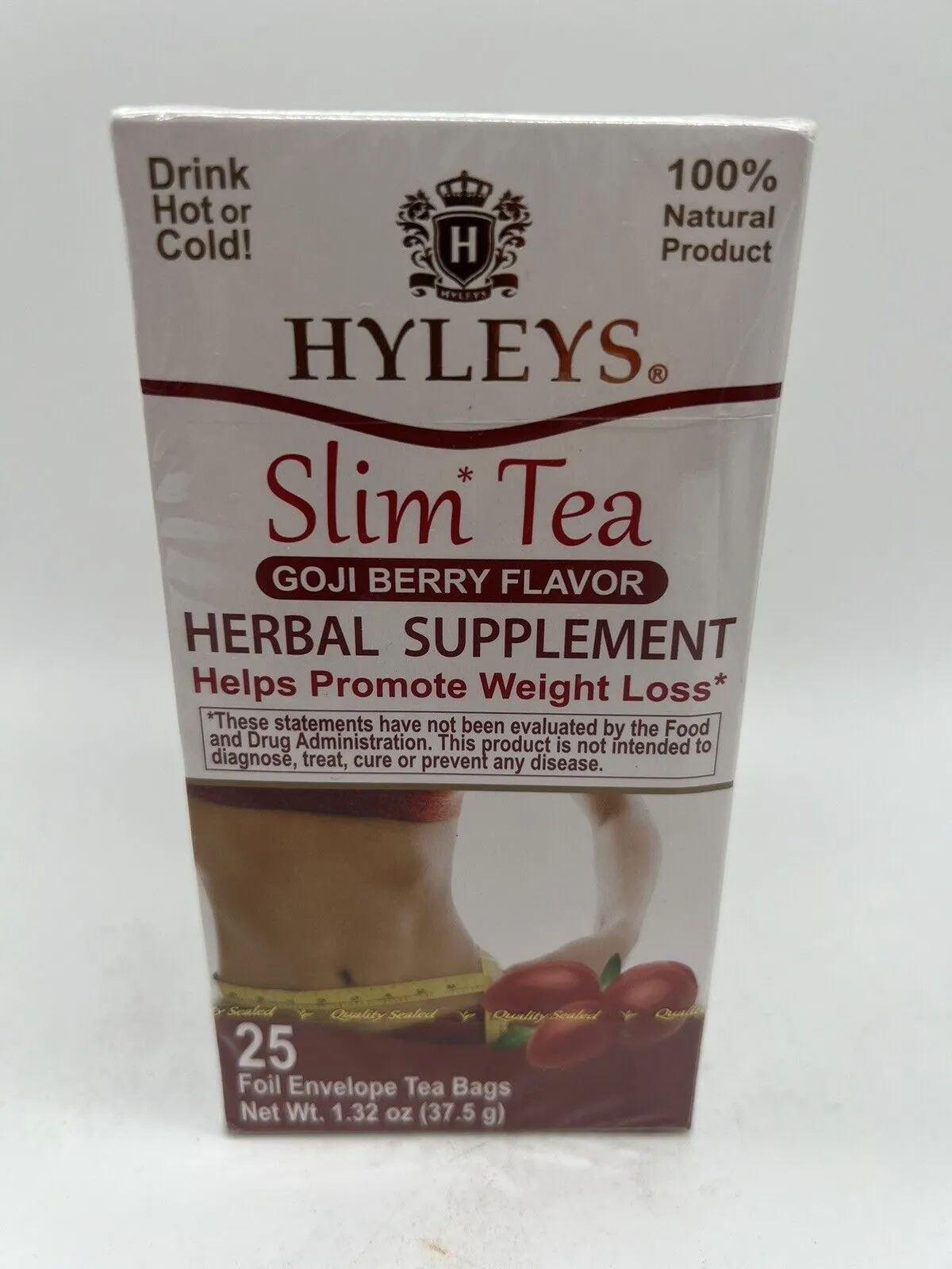 (2) Hyleys Slim Green Tea Açaí & Goji Berry ￼￼Metabolism Weight Loss 25 Bags