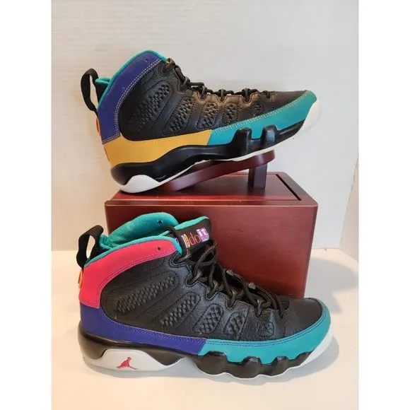 2018 Nike Air Jordan 9 Retro SZ 6.5Y Leather Dream it Do It Black Red 302359-065