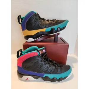 2018 Nike Air Jordan 9 Retro SZ 6.5Y Leather Dream it Do It Black Red 302359-065