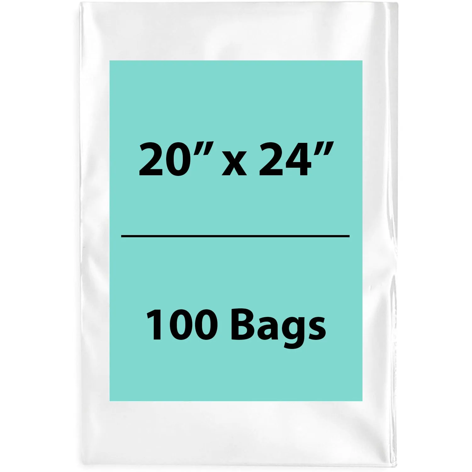 20X24 inches Clear Flat Poly Bags 2Mil Open Top (LDPE)