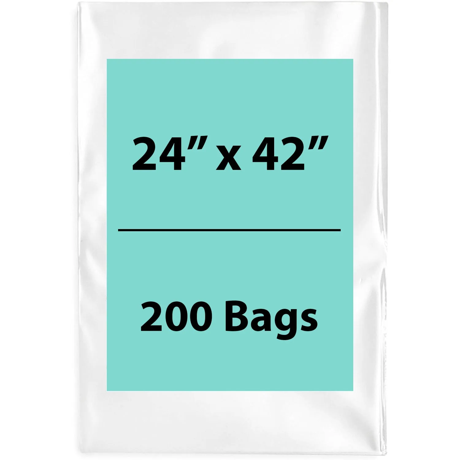 24X42 inches Clear Flat Poly Bags 4Mil Open Top (LDPE)