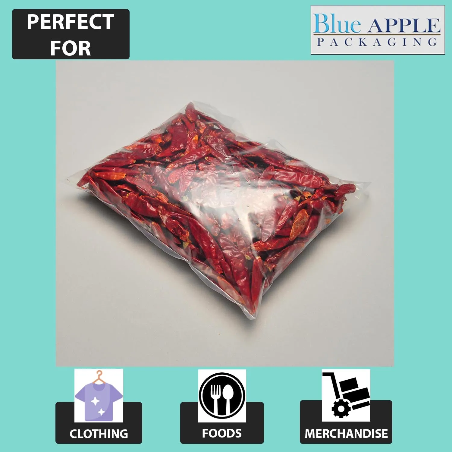 24X42 inches Clear Flat Poly Bags 4Mil Open Top (LDPE)
