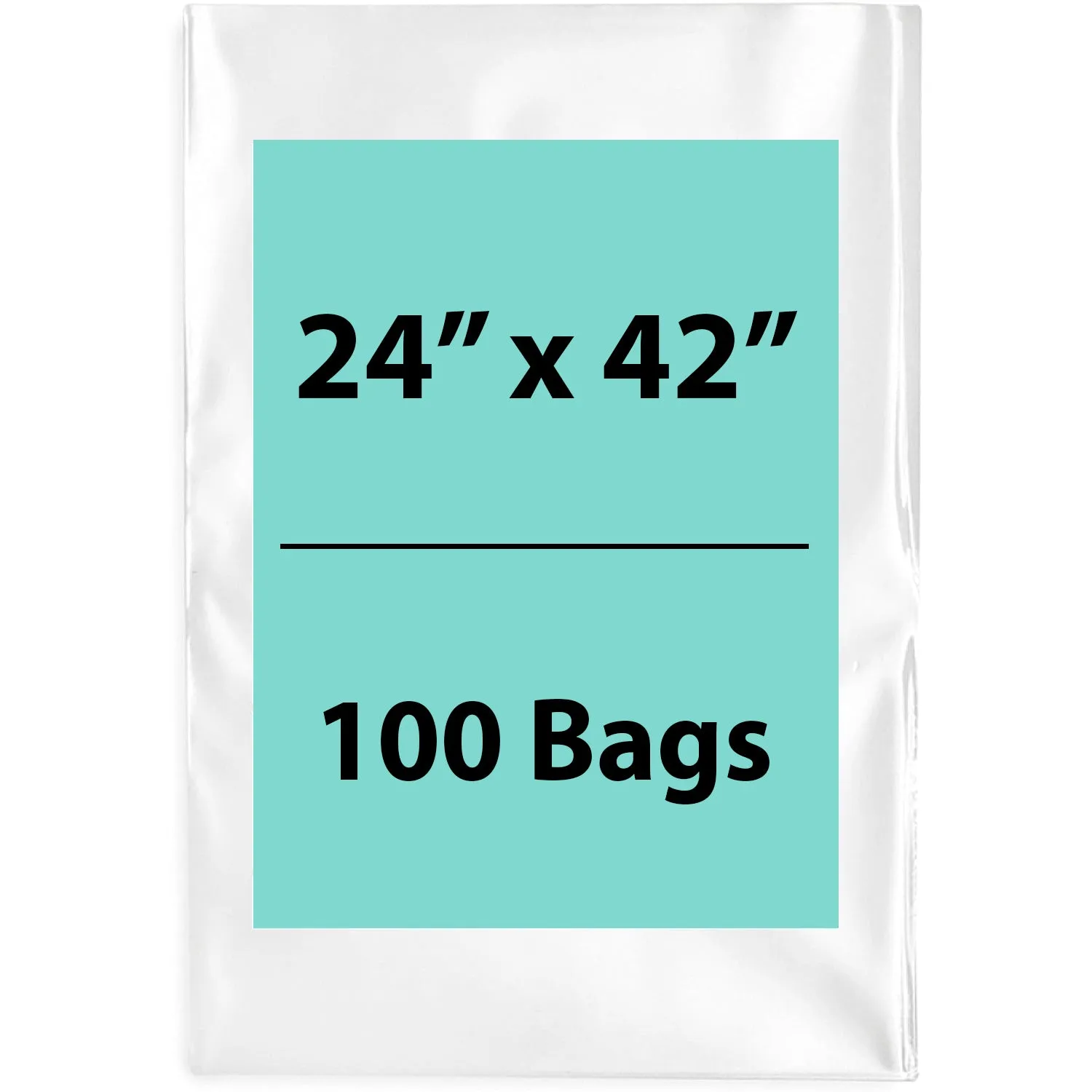 24X42 inches Clear Flat Poly Bags 4Mil Open Top (LDPE)