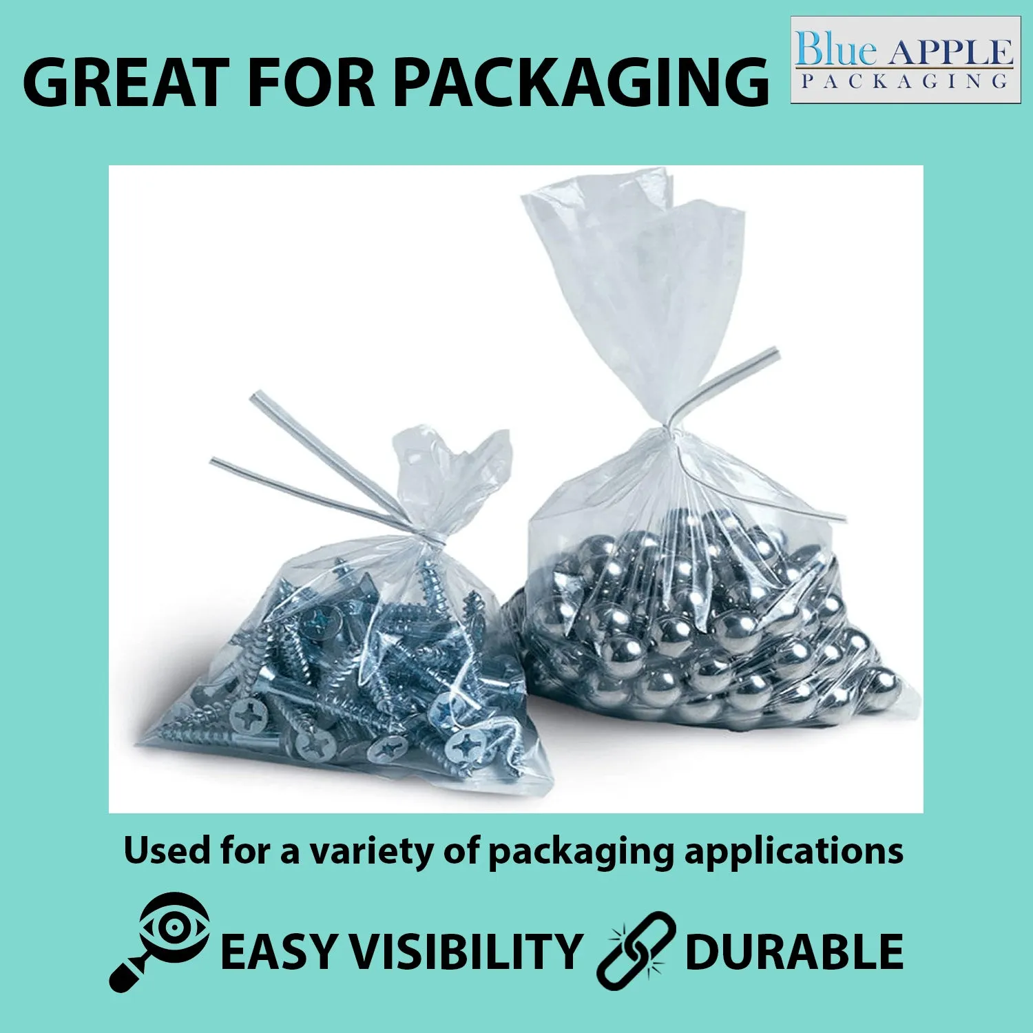 24X42 inches Clear Flat Poly Bags 4Mil Open Top (LDPE)