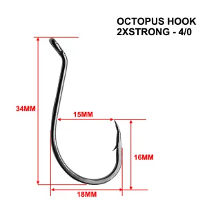 25-100pcs 2XStrong Offset Heavy-duty Octopus Hooks Fishing Tackle