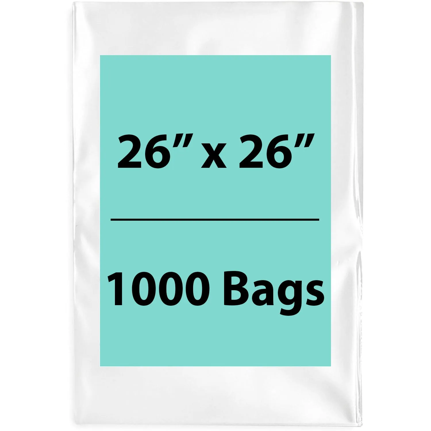 26X26 inches Clear Flat Poly Bags 1Mil Open Top (LDPE)