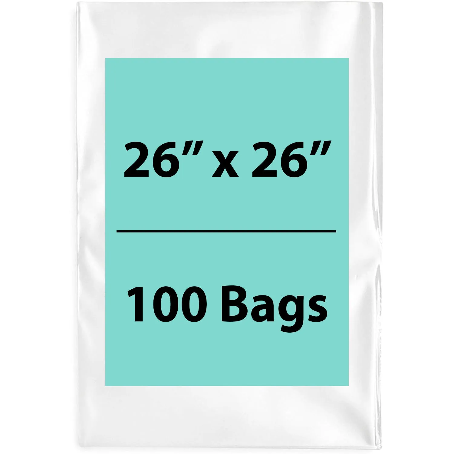 26X26 inches Clear Flat Poly Bags 1Mil Open Top (LDPE)