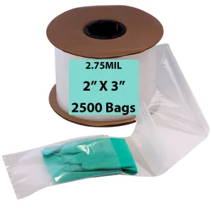 2X3 Inches Kwik-Fill® Pre-Opened Poly Bags on Roll 2.75 Mil AutoBags 2500/RL