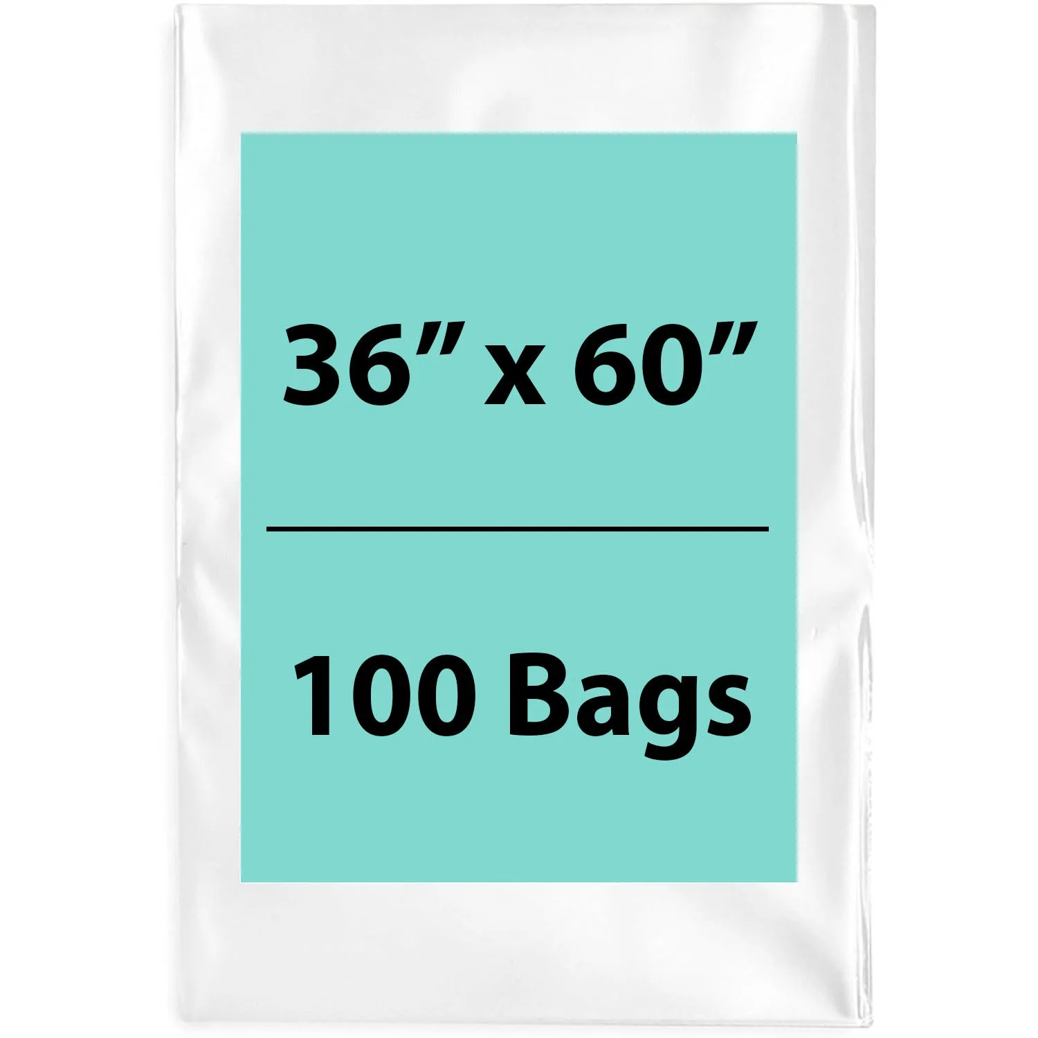 36X60 inches Clear Flat Poly Bags 3Mil Open Top (LDPE)