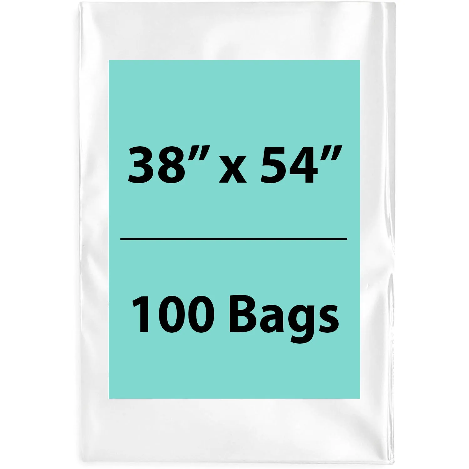 38X54 inches Clear Flat Poly Bags 1.5Mil Open Top (LDPE)