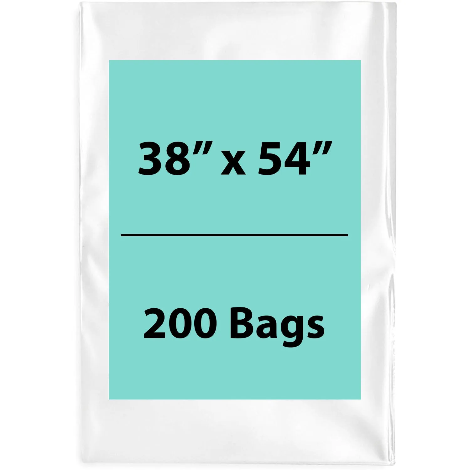 38X54 inches Clear Flat Poly Bags 1.5Mil Open Top (LDPE)
