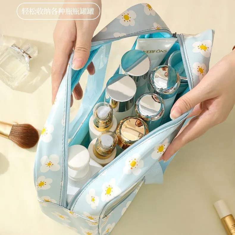 3PCS Large Capacity Transparent Waterproof Makeup Travel Storage Toiletry Bag