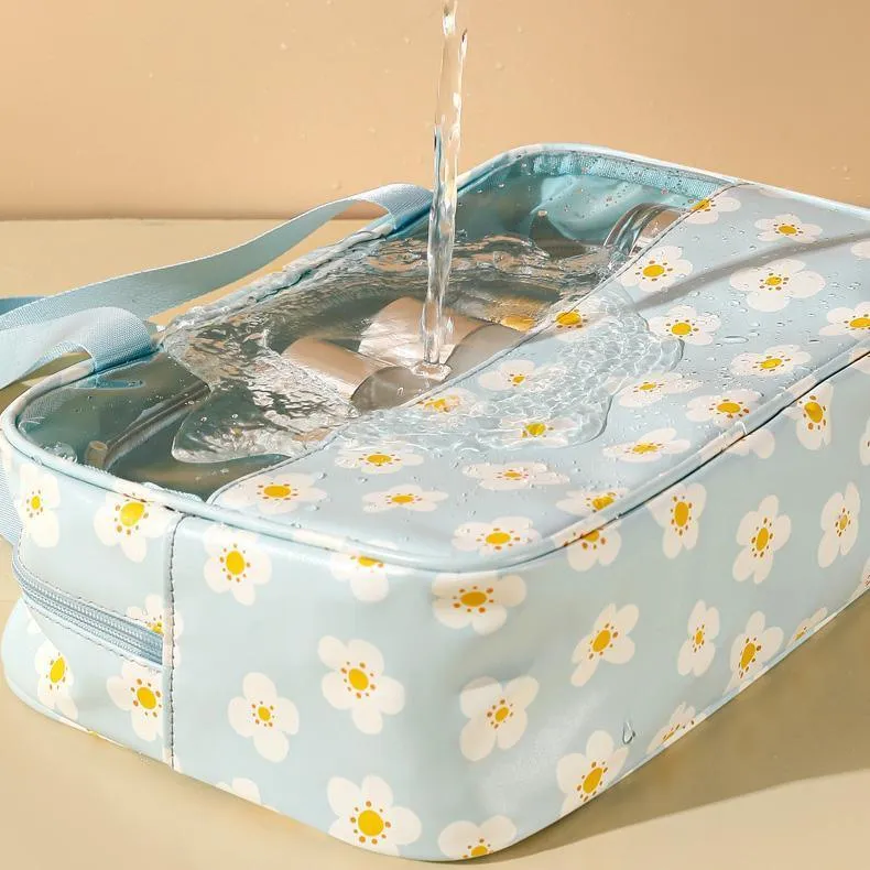 3PCS Large Capacity Transparent Waterproof Makeup Travel Storage Toiletry Bag