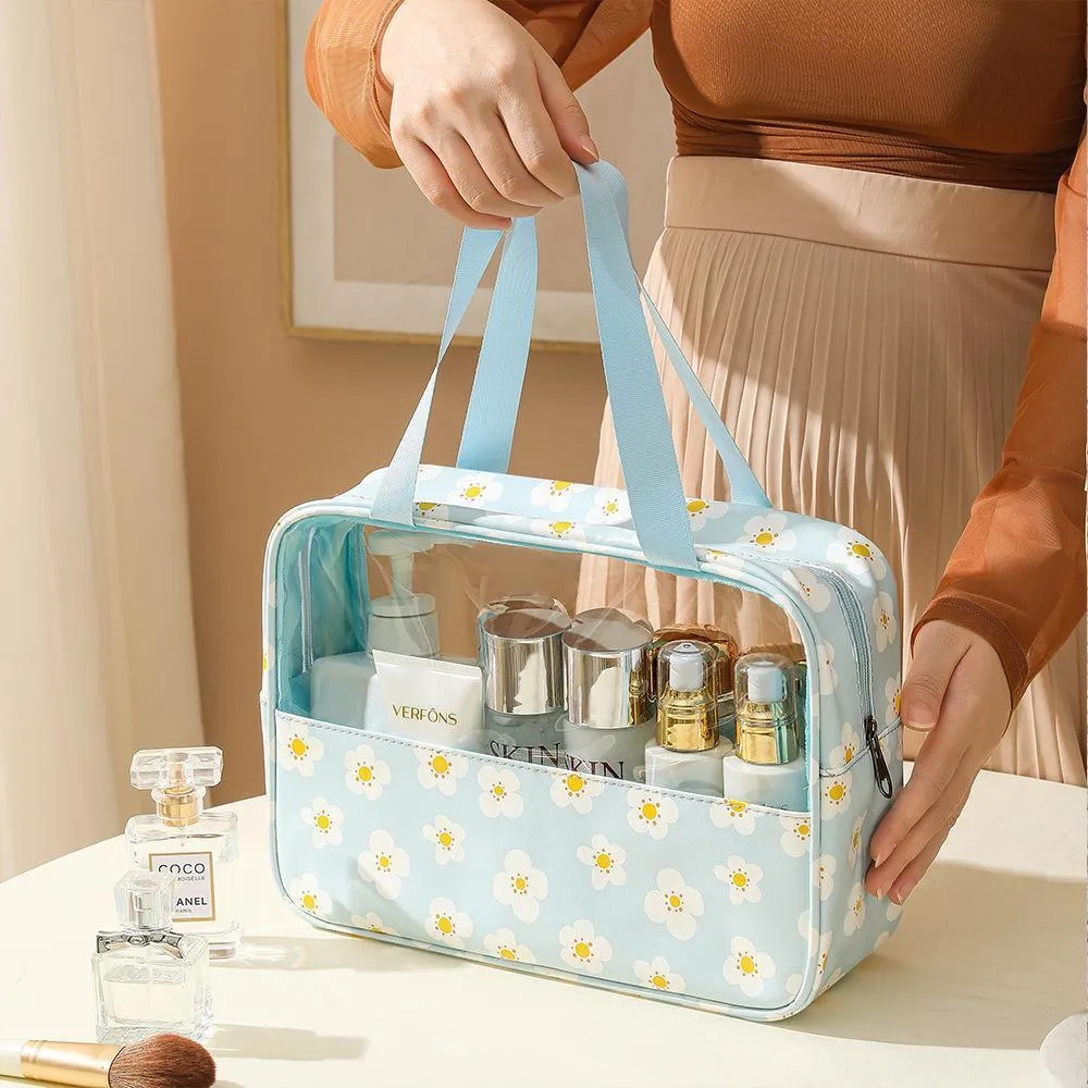 3PCS Large Capacity Transparent Waterproof Makeup Travel Storage Toiletry Bag