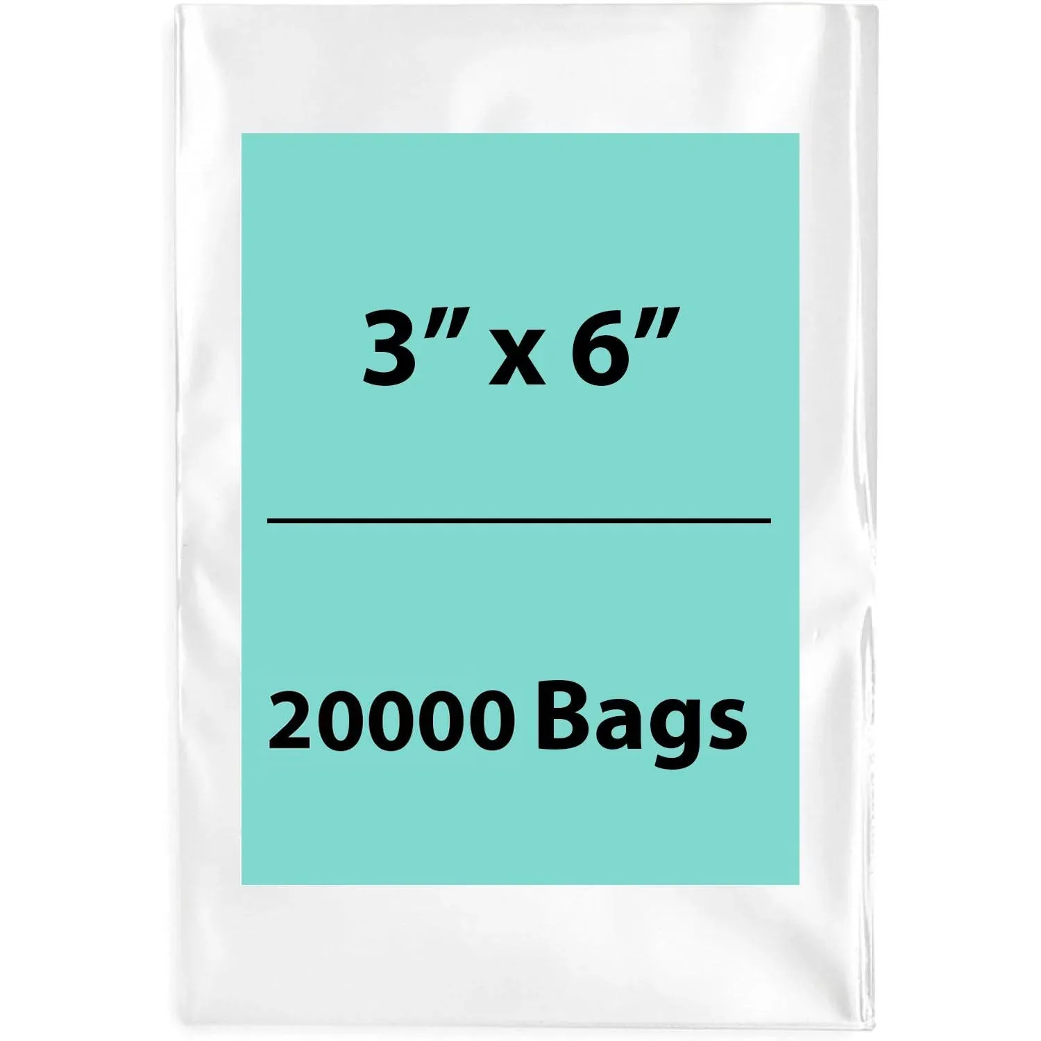3X6 inches Clear Flat Poly Bags 1.5Mil Open Top (LDPE)